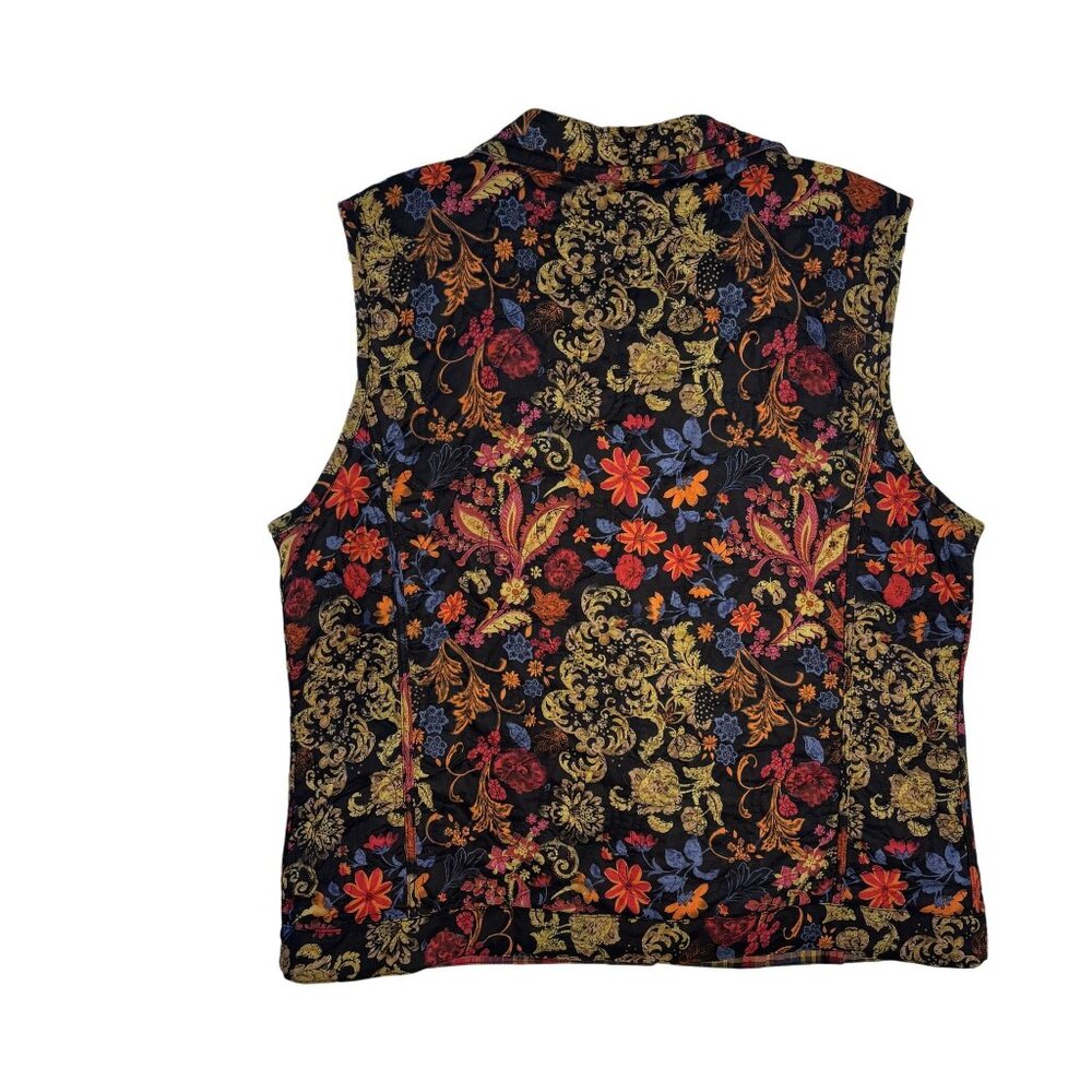 Reversible Floral & Plaid Button-Up Vest - Picture 3 of 7
